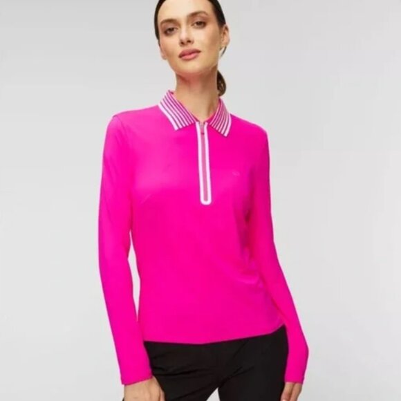 G/FORE Tops - G/FORE Long Sleeve Polo 1/4 Zip Performance Golf Knockout Pink Women’s Small